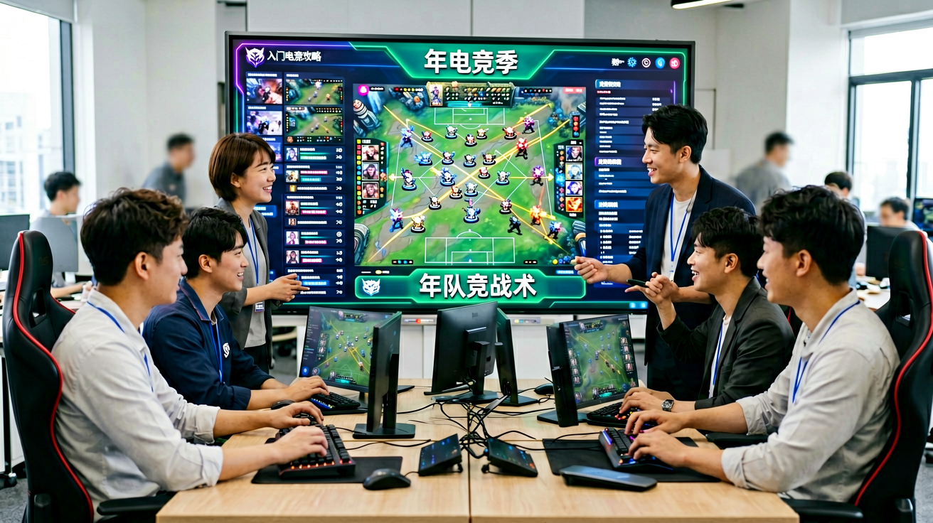 电竞战术板与团队配合策略示意图